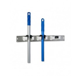 Accroche balai pelle 3 anneaux